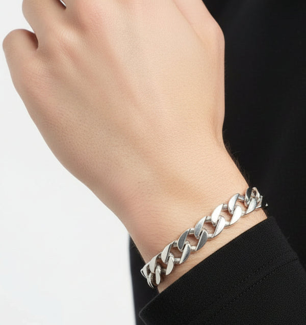 S925 sølv cubansk armbånd 13 mm