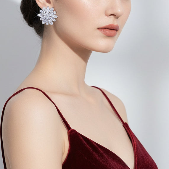 Huitan dobbel-lags blomster-studs – 7 farger