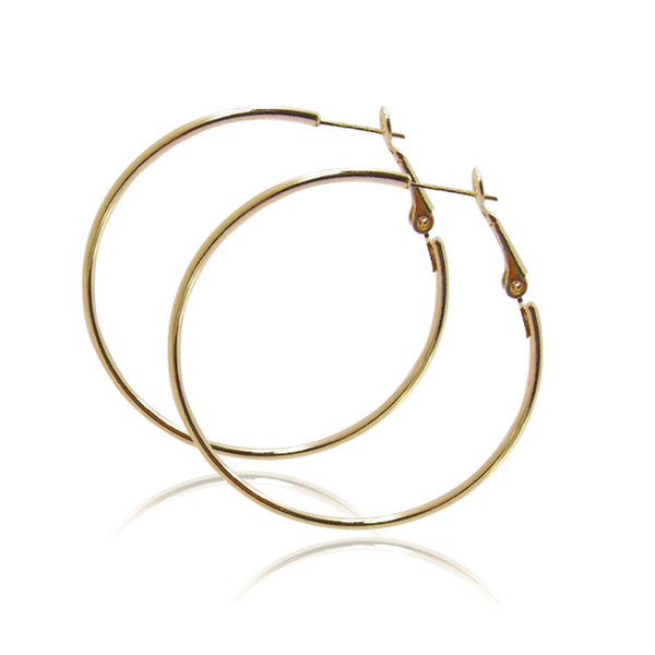 Store metall-sirkler – geometriske hoop-øredobber