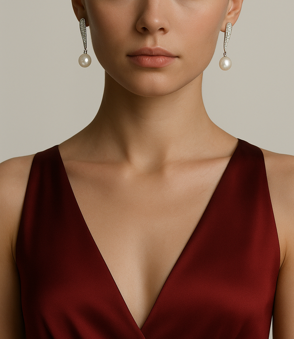 Klassiske Imiterte Perle Dingleøreringer – Krystall Lang Dusk