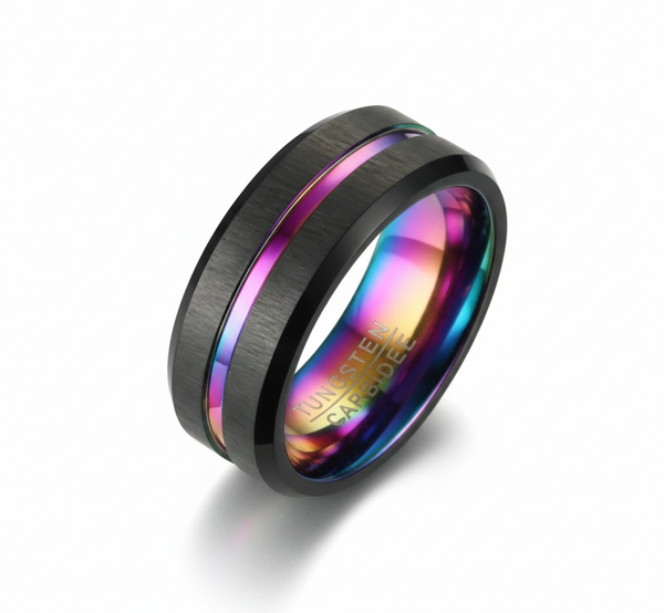 8mm herre ring svart wolframkarbid
