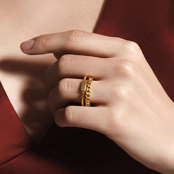 Dobbeltlags lenkering 925 sølv, rhinestones