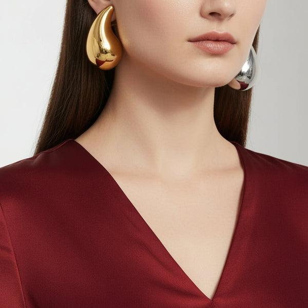 Tykk gullsirkel – lette hulldråpe-øredobber