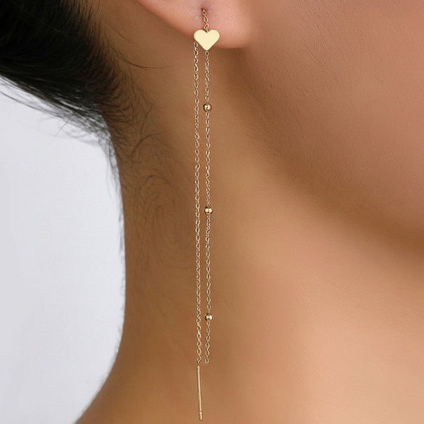 Gullbronse hjerte lang dusk øredobber